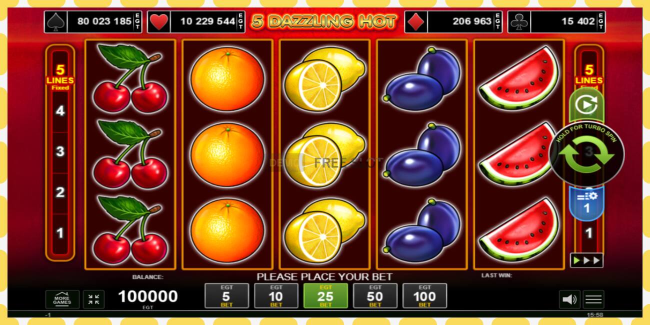 Demo slot 5 Dazzling Hot free and without registration, picture - 1