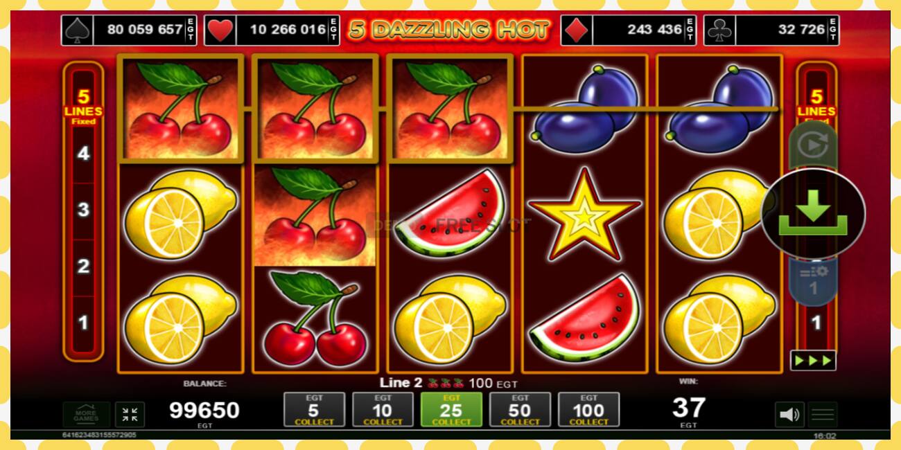 Demo slot 5 Dazzling Hot free and without registration, picture - 1