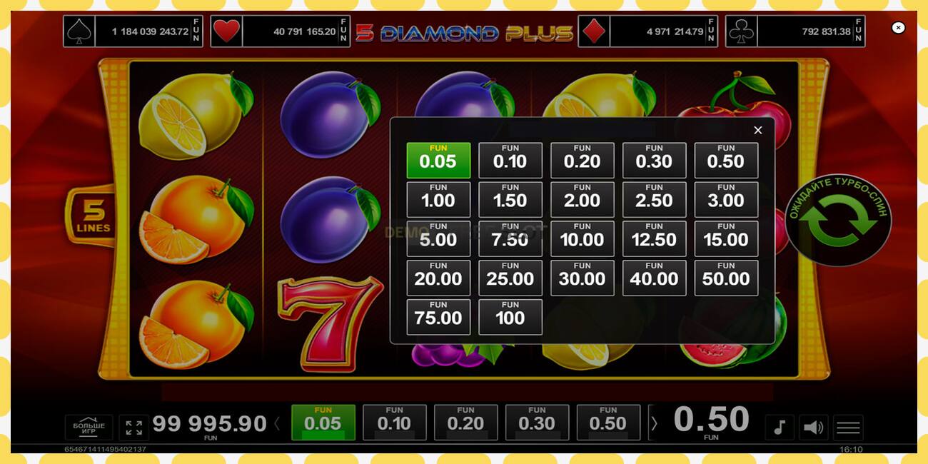 Demo slot 5 Diamond Plus free and without registration, picture - 1