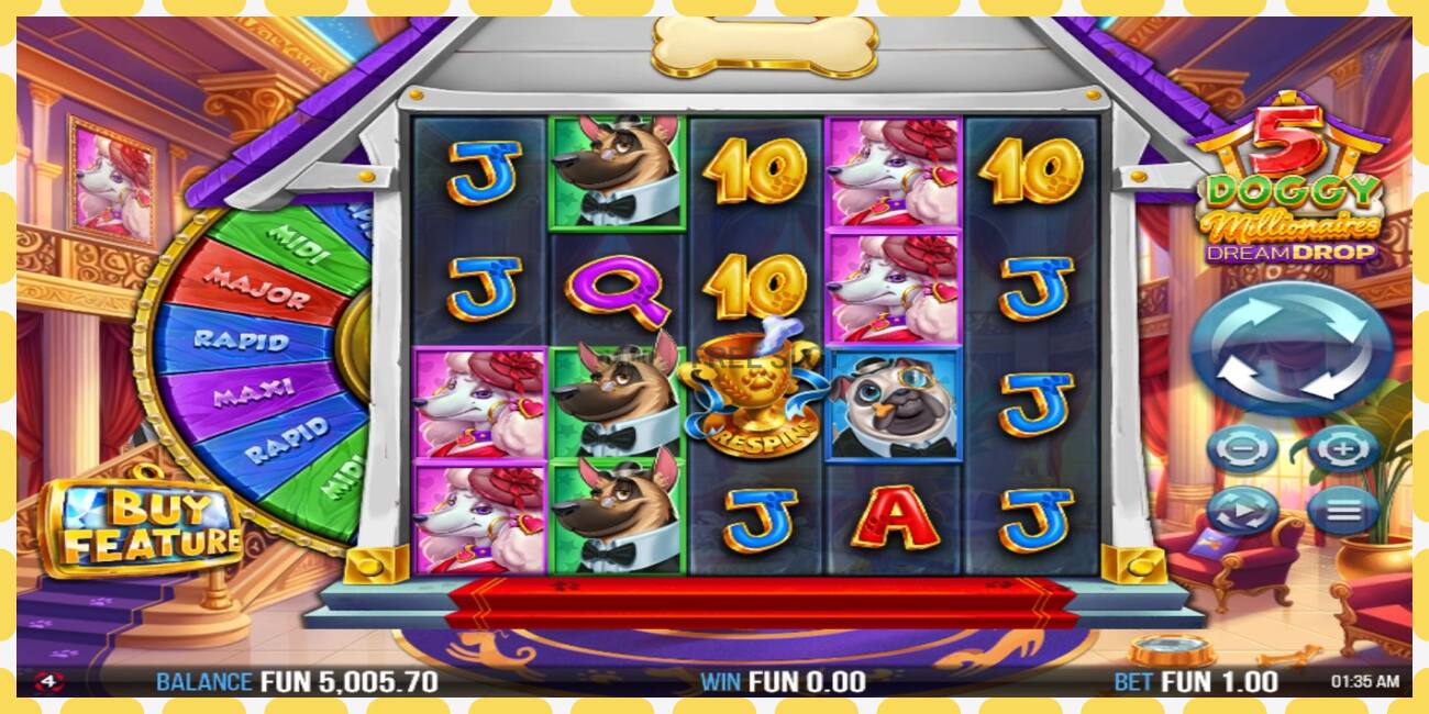 Demo slot 5 Doggy Millionaires Dream Drop නොමිලේ සහ ලියාපදිංචියකින් තොරව, පින්තූරය - 1