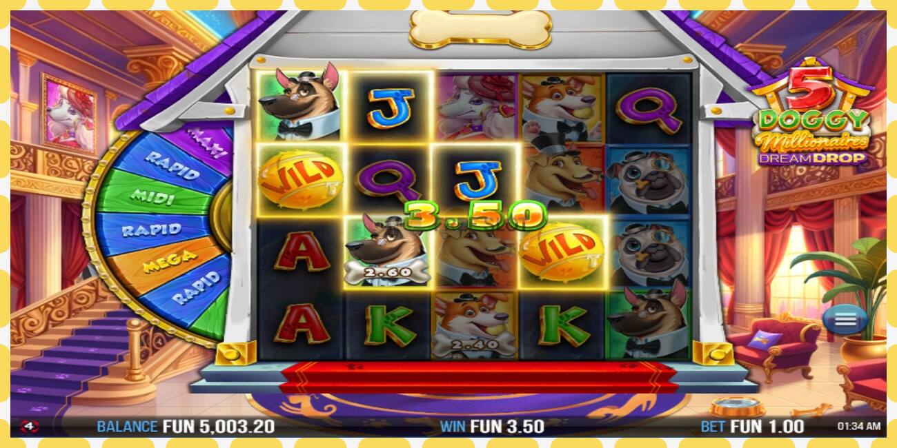 Demo slot 5 Doggy Millionaires Dream Drop නොමිලේ සහ ලියාපදිංචියකින් තොරව, පින්තූරය - 1