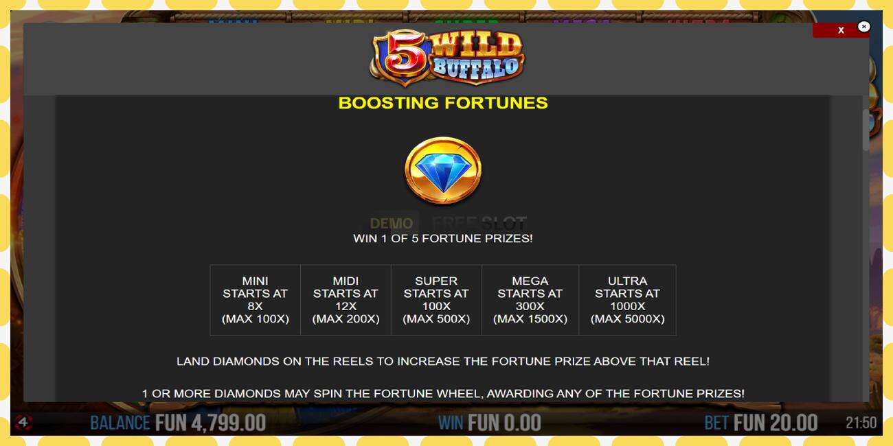 Demo slot 5 Wild Buffalo free and without registration, picture - 1