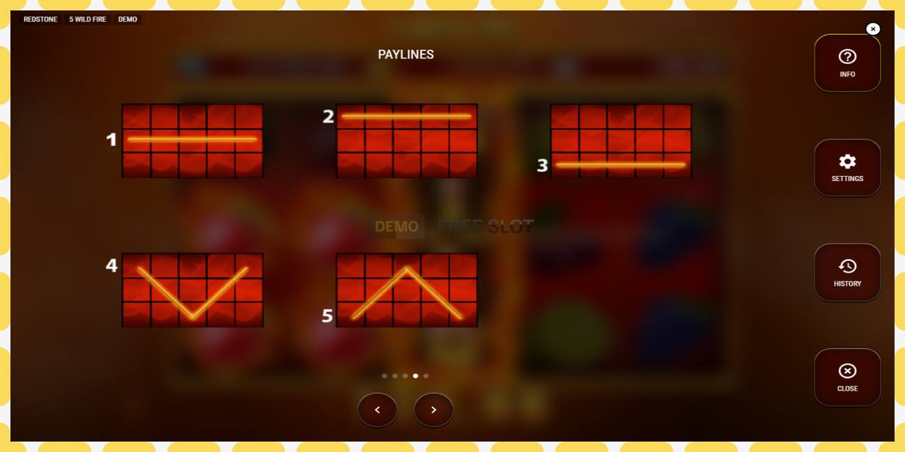 Demo slot 5 Wild Fire free and without registration, picture - 1
