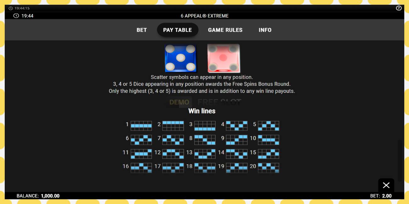 Demo slot 6 Appeal Extreme free and without registration, picture - 1