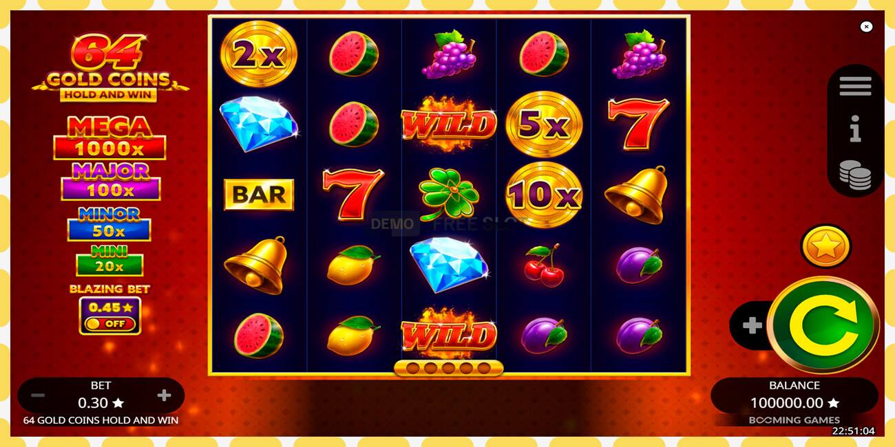 Demo slot 64 Gold Coins Hold and Win free and without registration, picture - 1