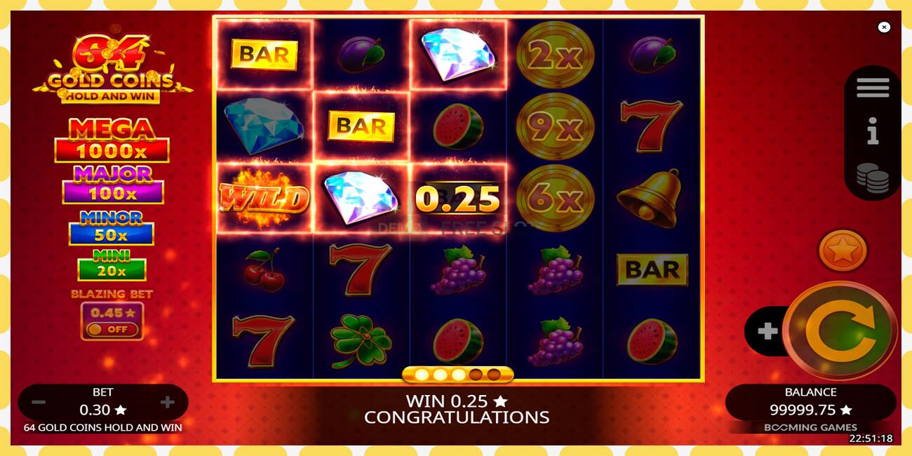 Demo slot 64 Gold Coins Hold and Win free and without registration, picture - 1