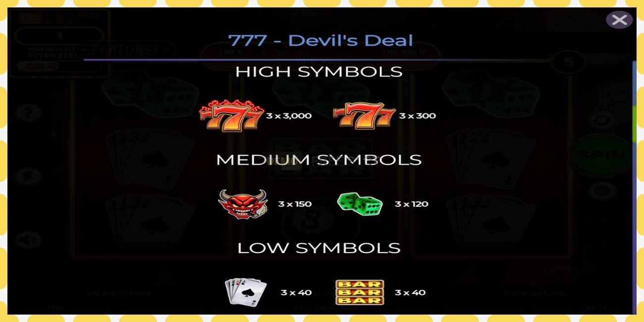 Demo slot 777 Devils Deal free and without registration, picture - 1