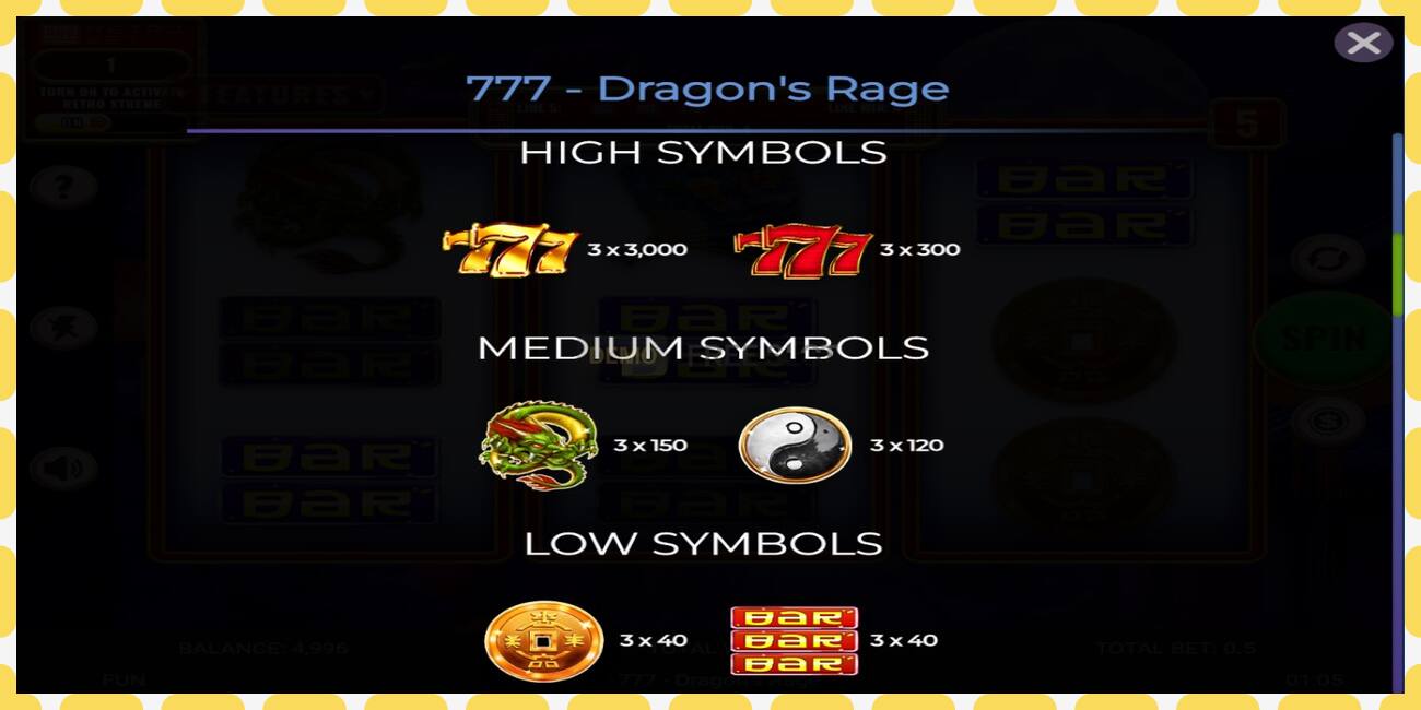 Demo slot 777 - Dragons Rage free and without registration, picture - 1