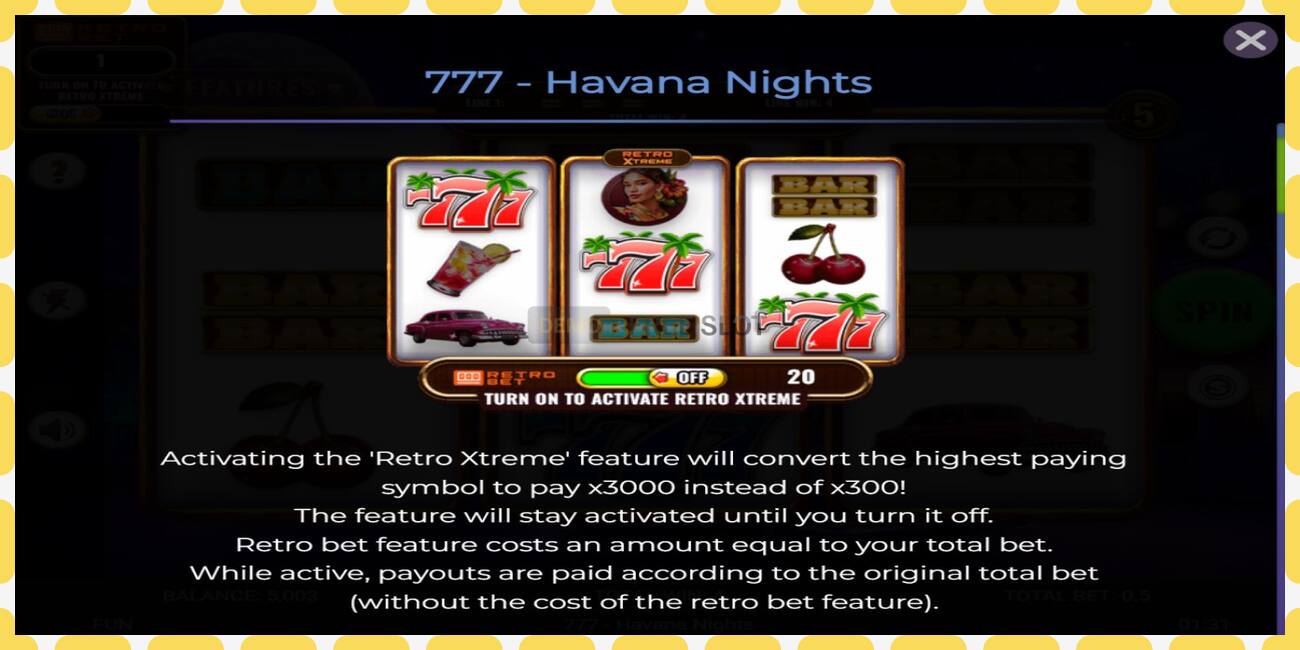 Demo rifa 777 - Havana Nights ókeypis og án skráningar, mynd - 1