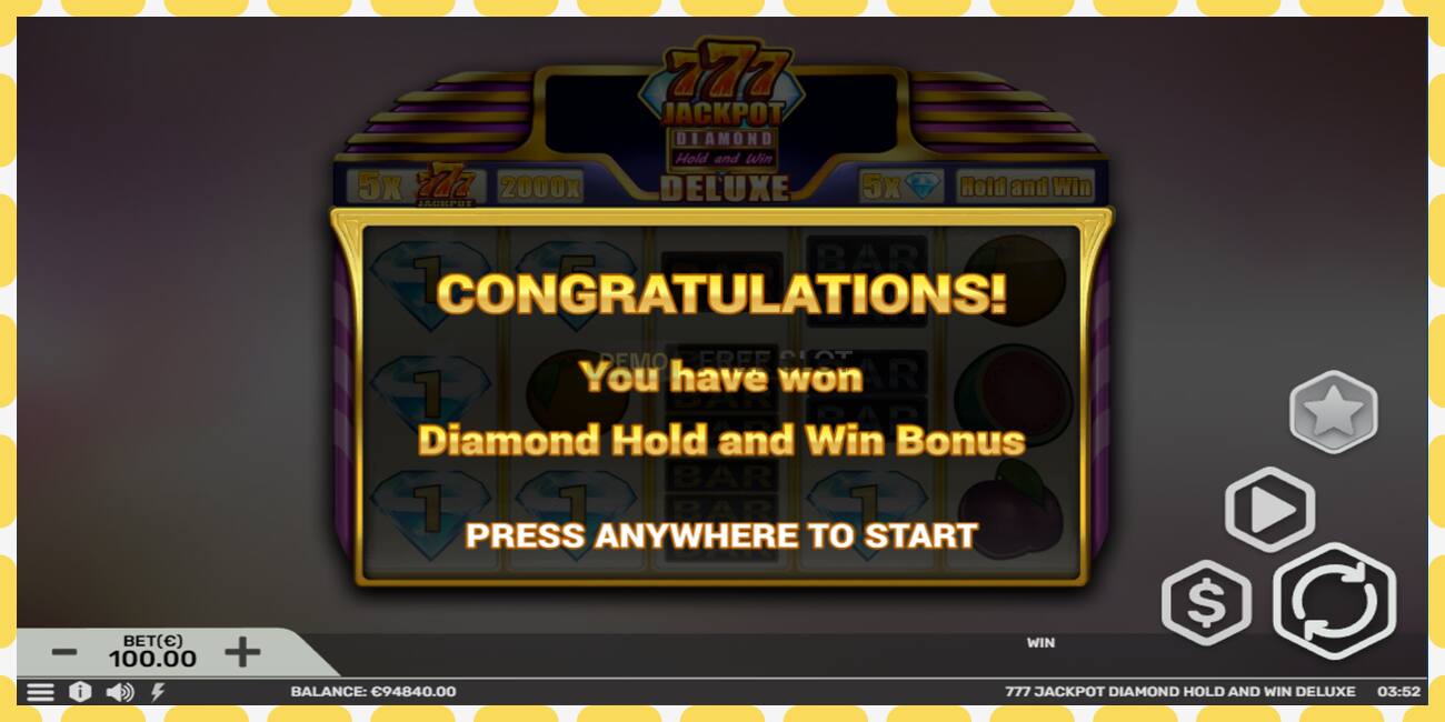 Demo rifa 777 Jackpot Diamond Hold and Win Deluxe ókeypis og án skráningar, mynd - 1