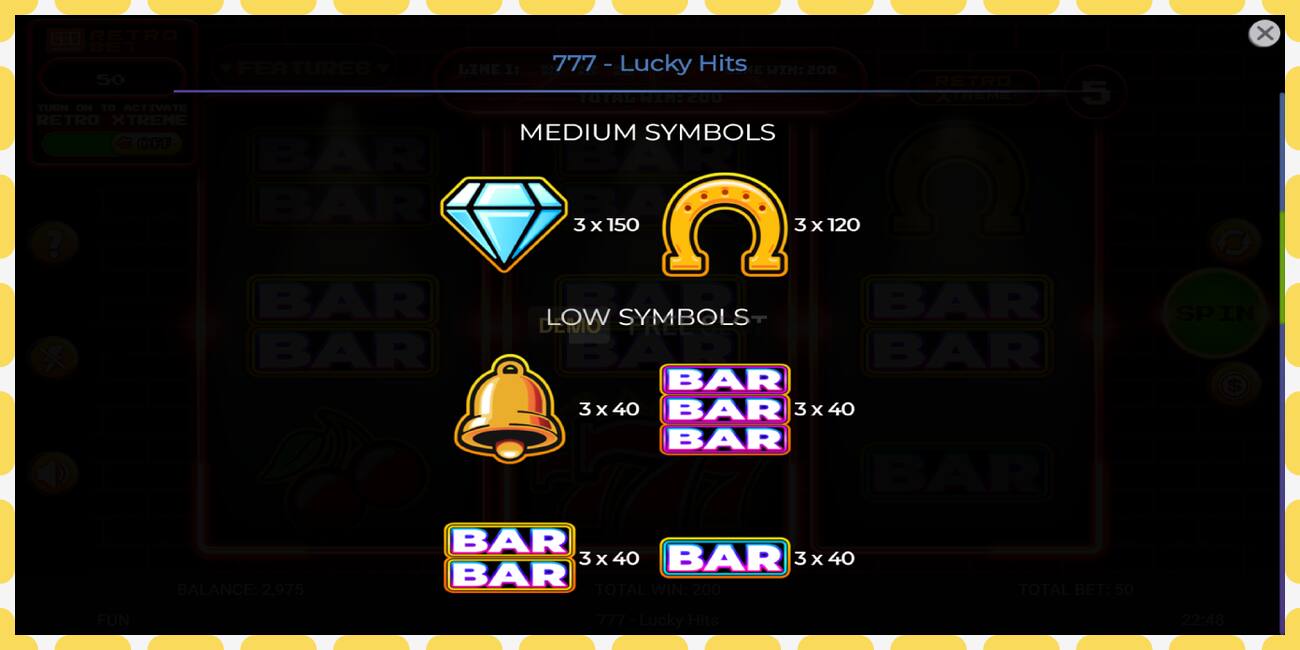 Demo slot 777 Lucky Hits free and without registration, picture - 1