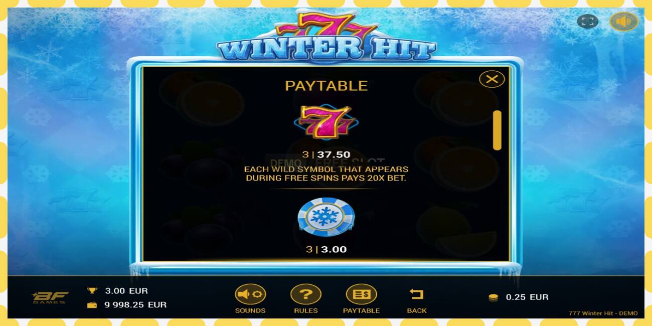 Demo slot 777 Winter Hit free and without registration, picture - 1