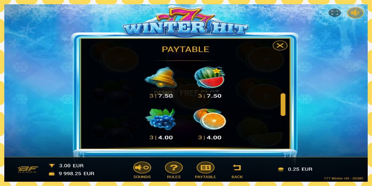 Demo slot 777 Winter Hit free and without registration, picture - 1