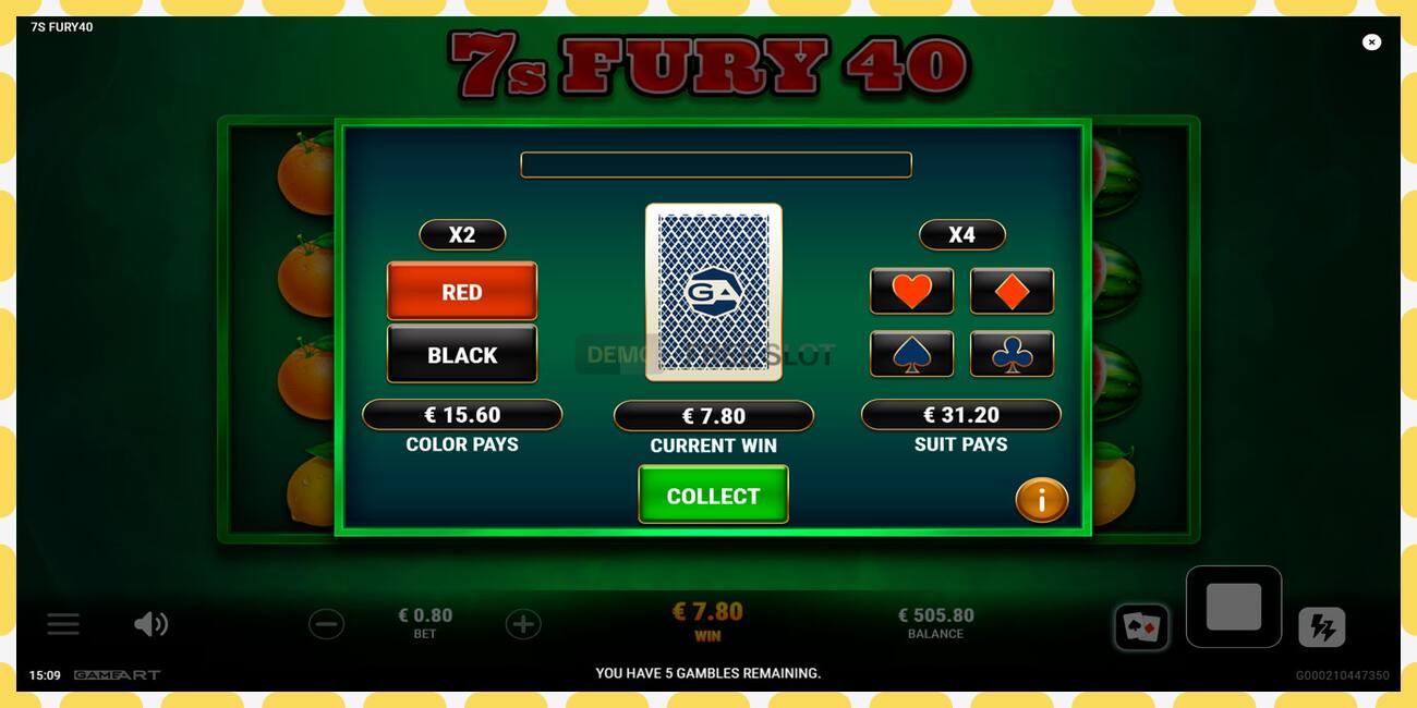 Demo-spor 7s Fury 40 gratis og uten registrering, bilde - 1