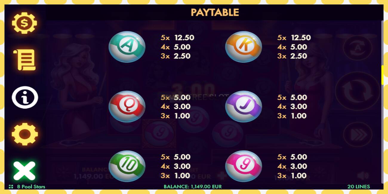 Demo slot 8 Pool Stars free and without registration, picture - 1