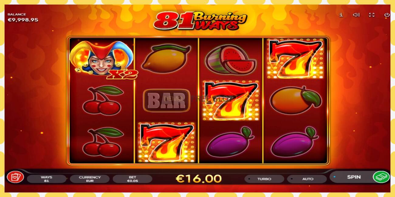 Slot demo 81 Burning Ways gratuit și fără înregistrare, imagine - 1