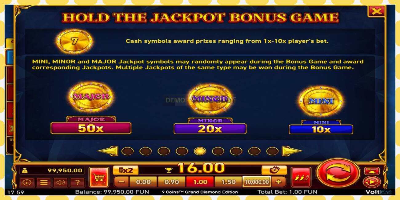 Demo slot 9 Coins Grand Diamond Edition Halloween Jackpots free and without registration, picture - 1