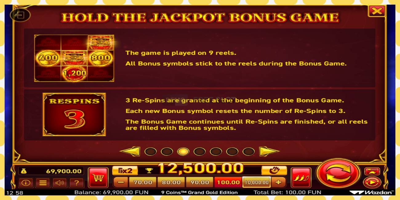 Demo pesa 9 Coins Grand Gold Edition Score The Jackpot tasuta ja ilma registreerimiseta, pilt - 1