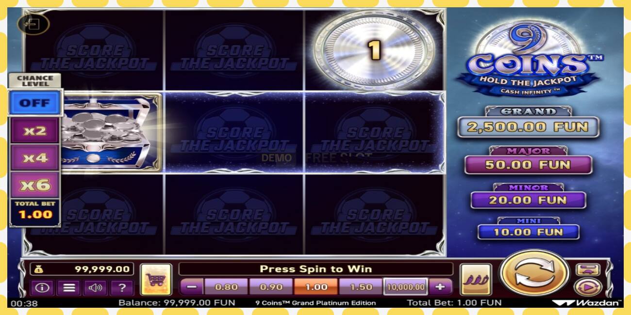 Slot demo 9 Coins Grand Platinum Edition Score The Jackpot gratuit și fără înregistrare, imagine - 1