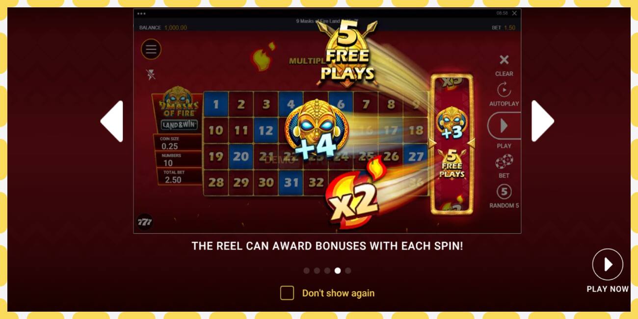 Demo slot 9 Masks of Fire Land & Win free and without registration, picture - 1