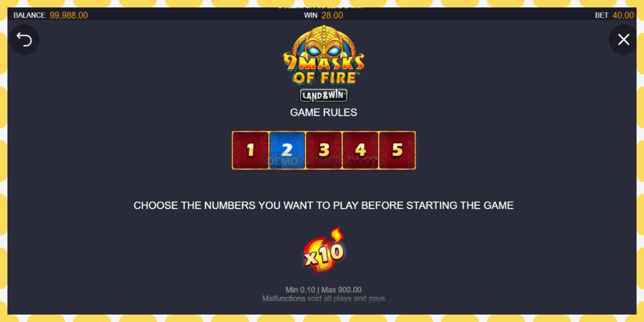 Demo slot 9 Masks of Fire Land & Win free and without registration, picture - 1