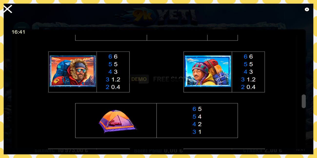 Demo slot 9k Yeti free and without registration, picture - 1