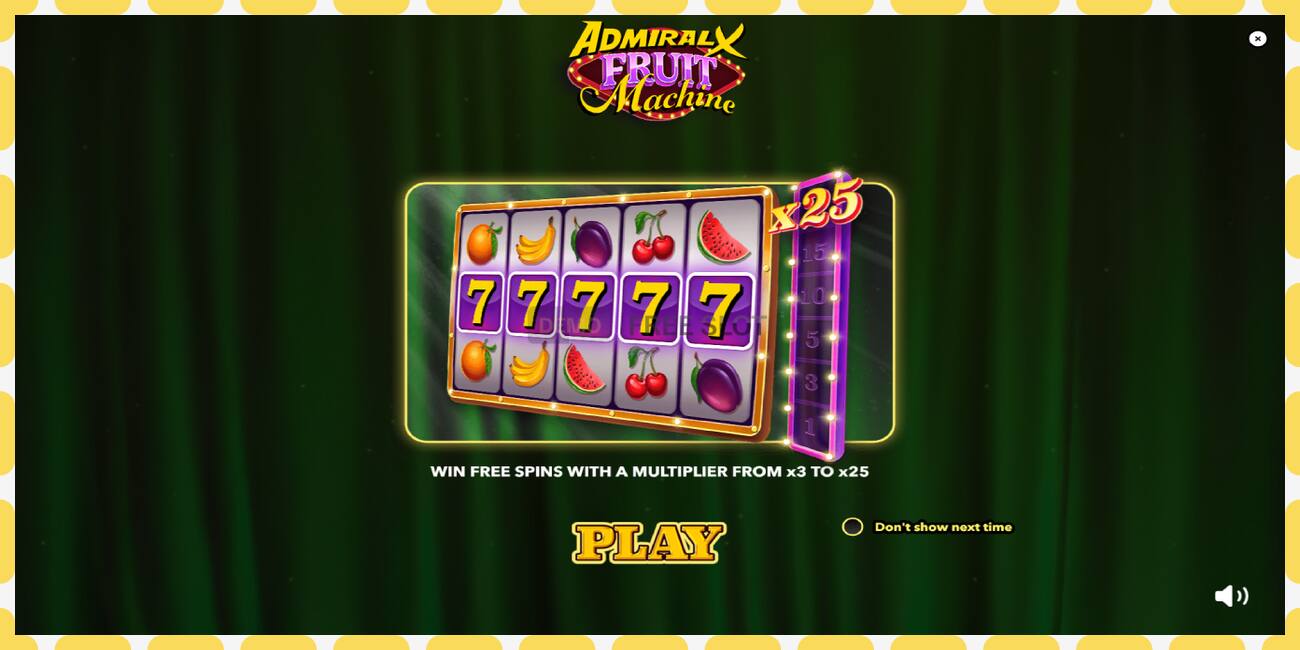 Demo-spor Admiral X Fruit Machine gratis og uten registrering, bilde - 1