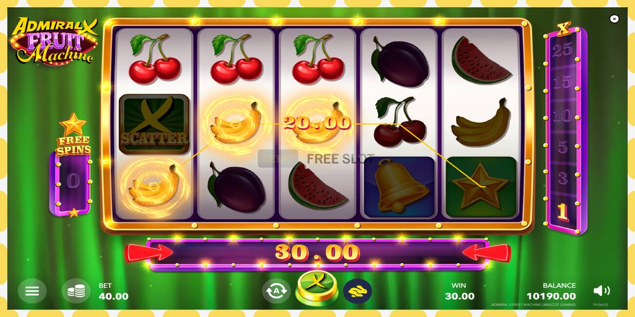 Demo-spor Admiral X Fruit Machine gratis og uten registrering, bilde - 1