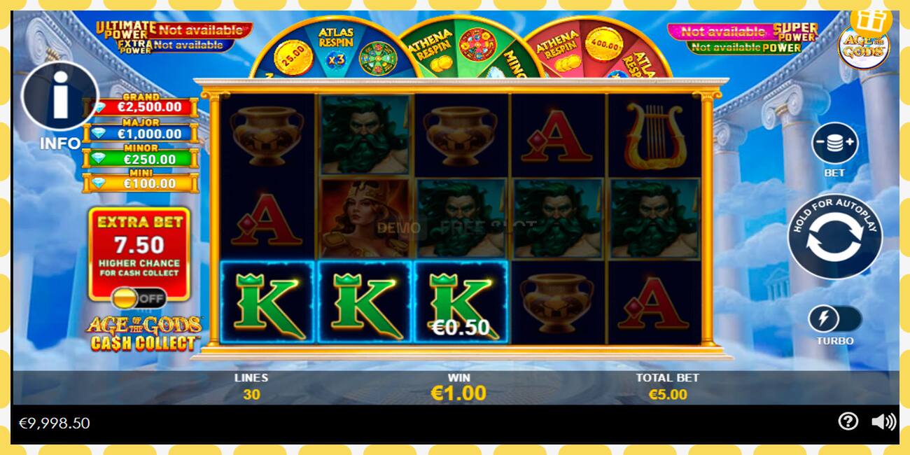 Demo slot Age of the Gods Cash Collect free and without registration, picture - 1