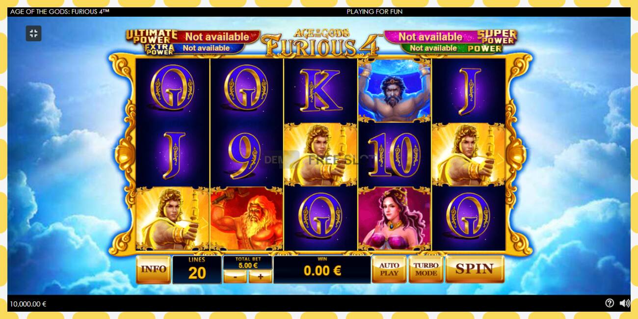 Demo slot Age of the Gods Furious Four free and without registration, picture - 1