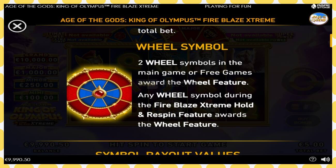 Demo slot Age of the Gods: King of Olympus Fire Blaze Xtreme free and without registration, picture - 1