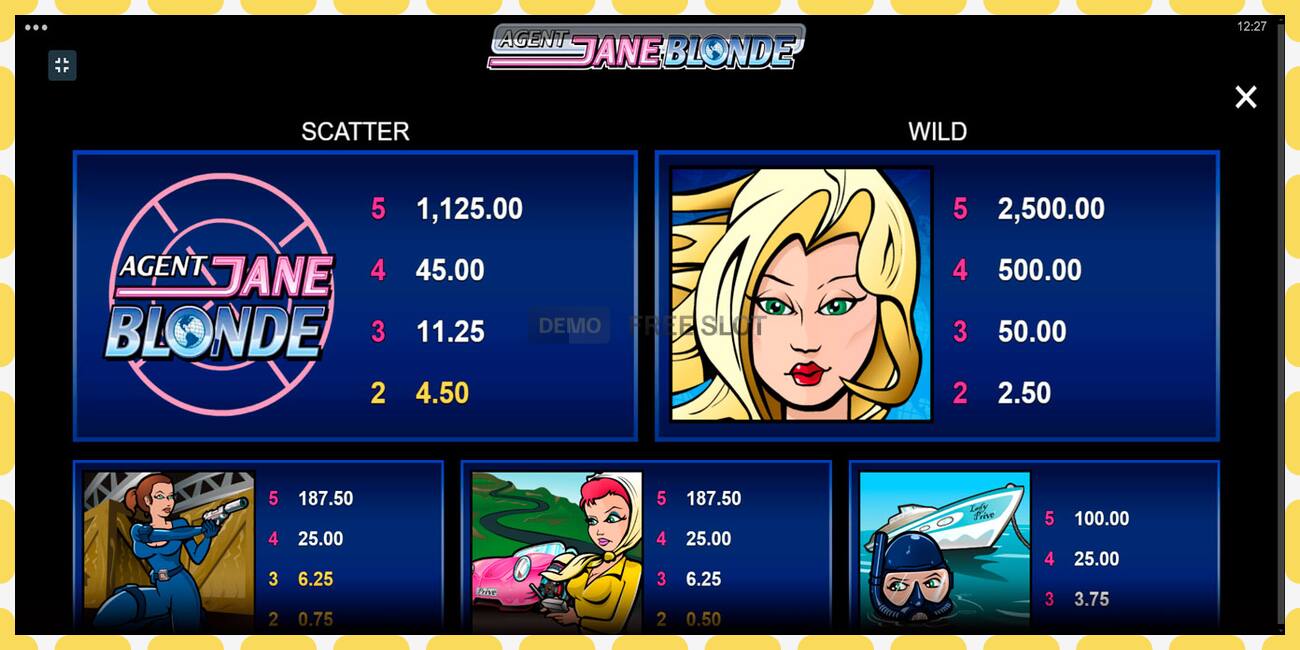 Demo slot Agent Jane Blonde free and without registration, picture - 1