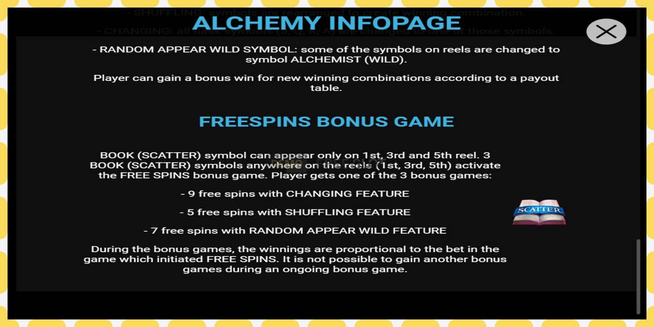 Demo slot Alchemy free and without registration, picture - 1