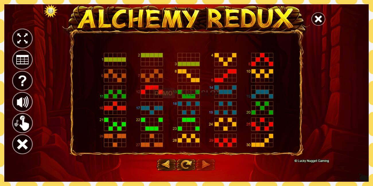 រន្ធដោតសាកល្បង Alchemy Redux ឥតគិតថ្លៃនិងដោយគ្មានការចុះឈ្មោះ, រូបភាព - ១