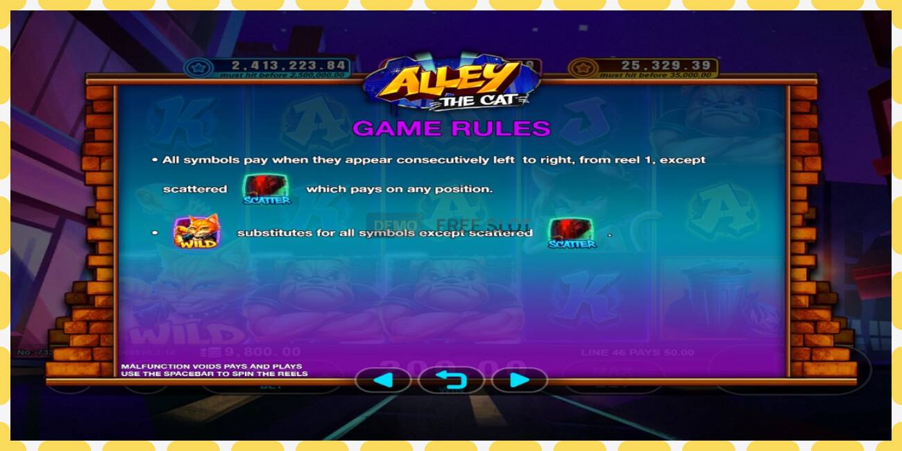 Demo slot Alley the Cat free and without registration, picture - 1