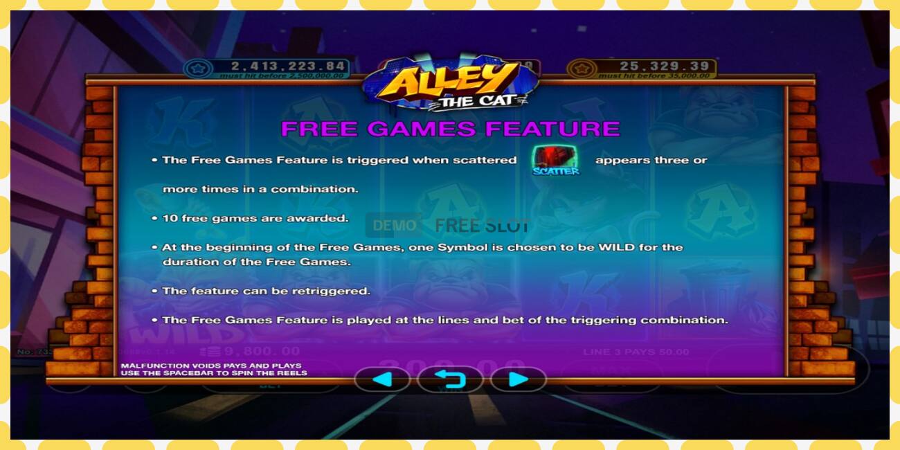 Demo slot Alley the Cat free and without registration, picture - 1