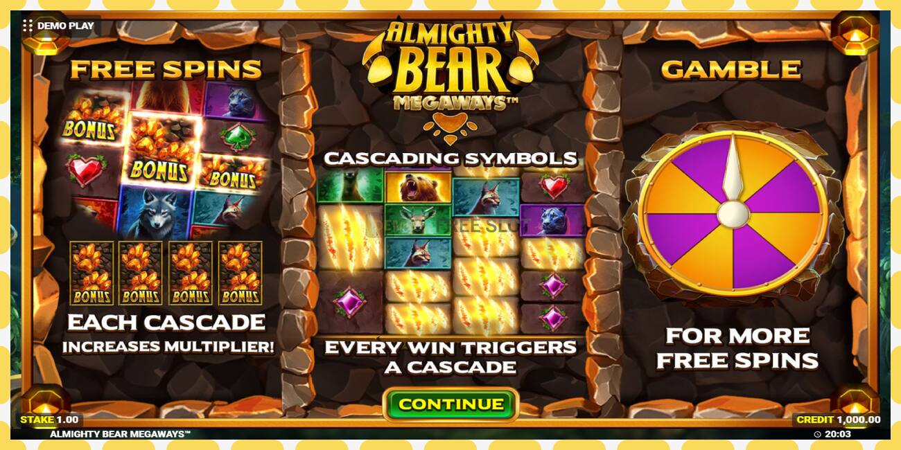 Demo slot Almighty Bear Megaways free and without registration, picture - 1