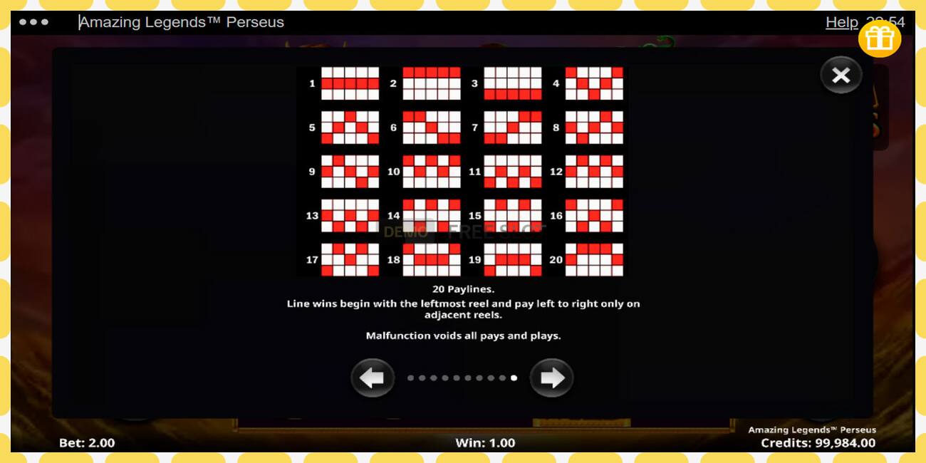 Demo slot Amazing Legends Perseus free and without registration, picture - 1