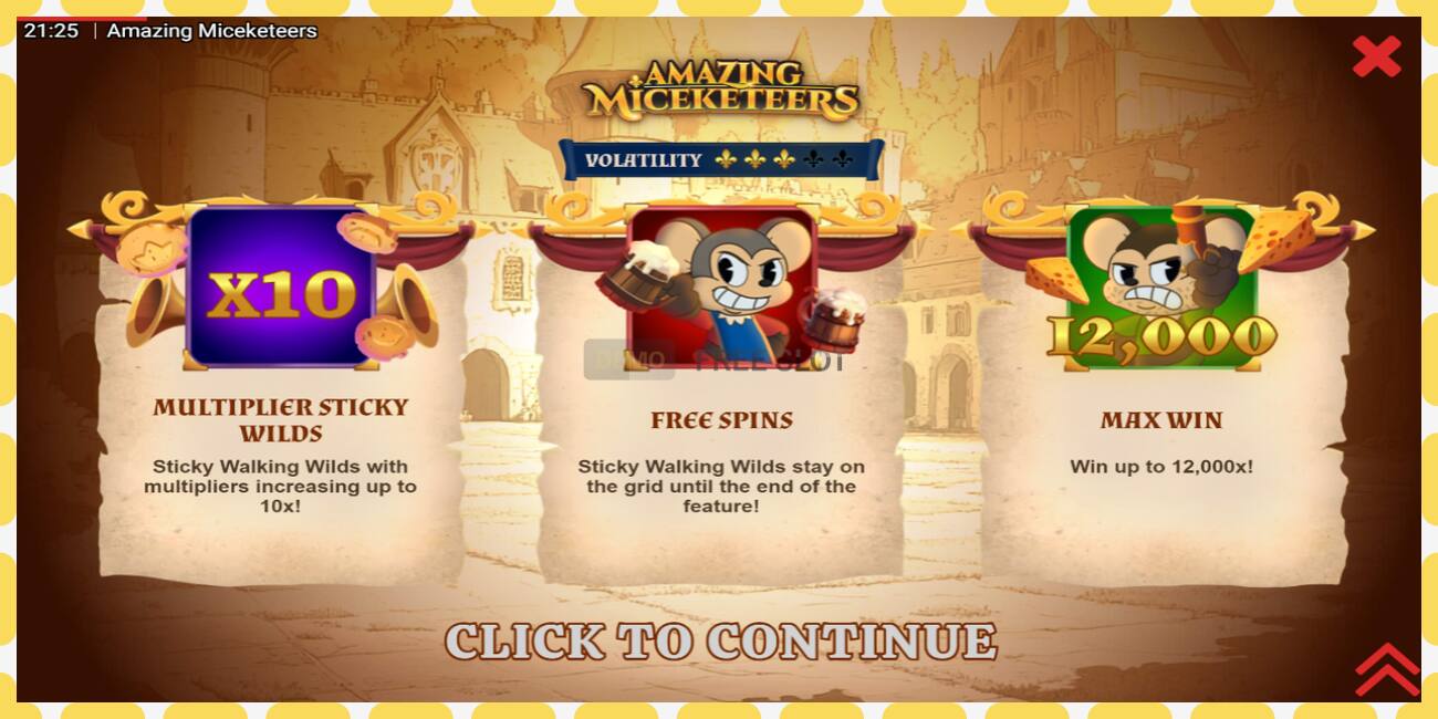 Slot dimostrativo Amazing Miceketeers gratuito e senza registrazione, immagine - 1