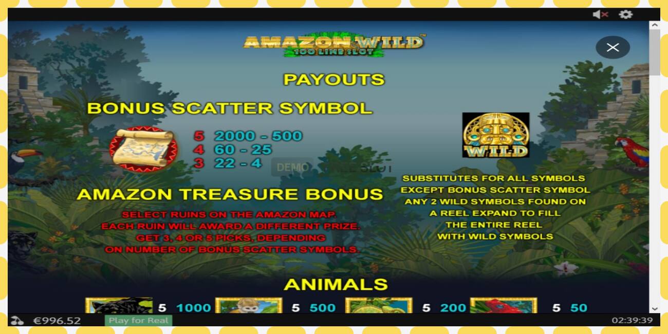 Demo slot Amazon Wild free and without registration, picture - 1