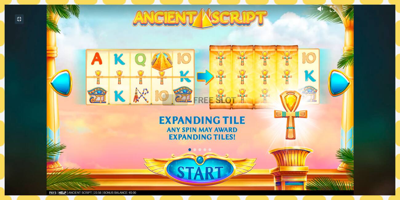 Demo slot Ancient Script free and without registration, picture - 1