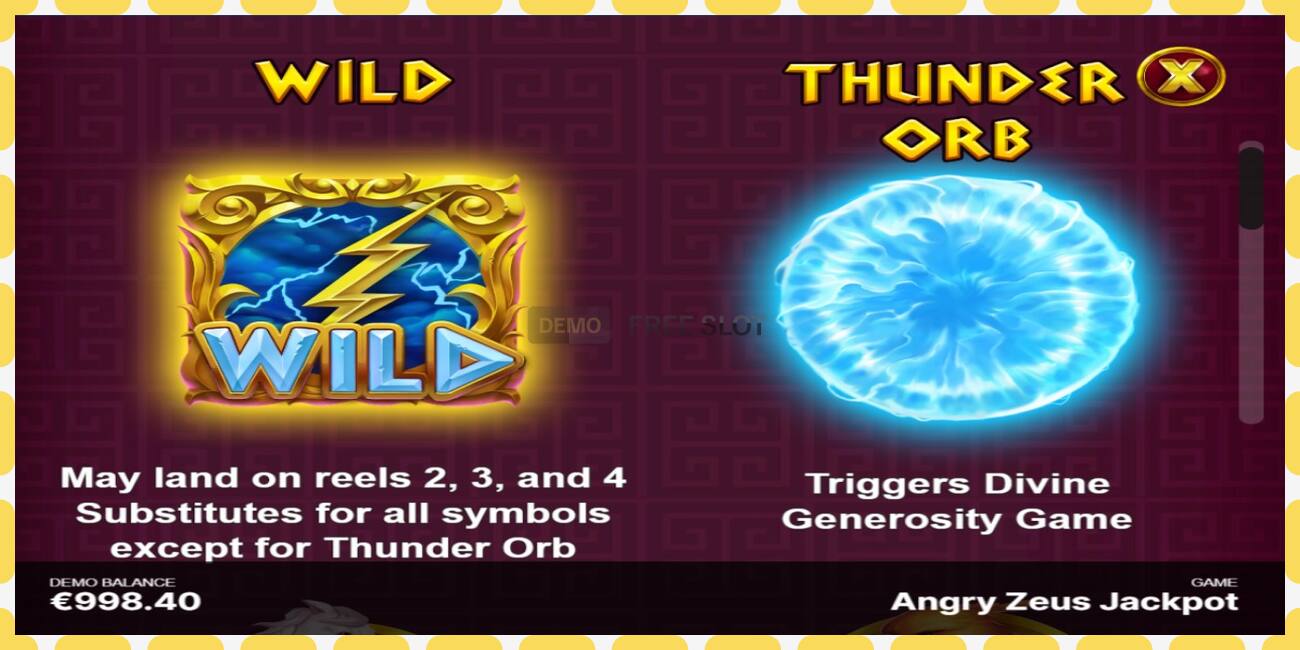 Demo slot Angry Zeus Jackpot free and without registration, picture - 1