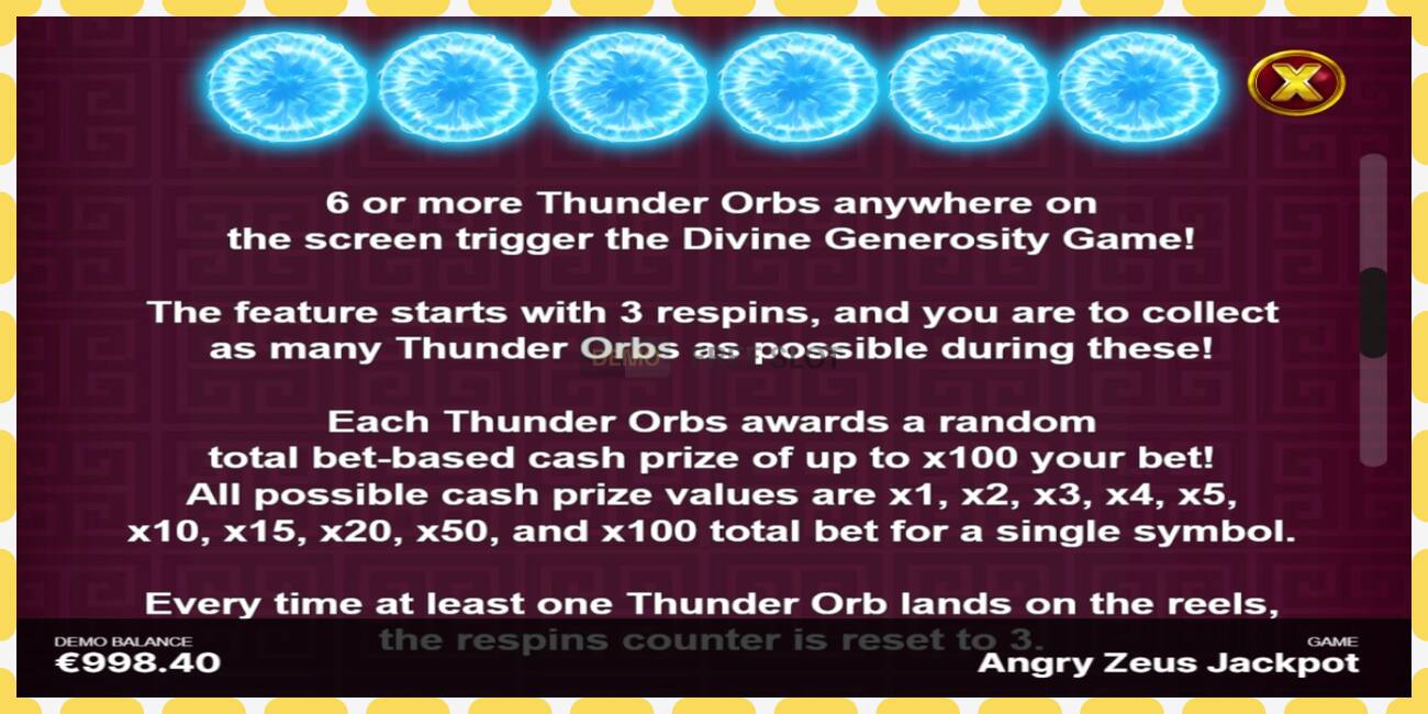 Demo slot Angry Zeus Jackpot free and without registration, picture - 1