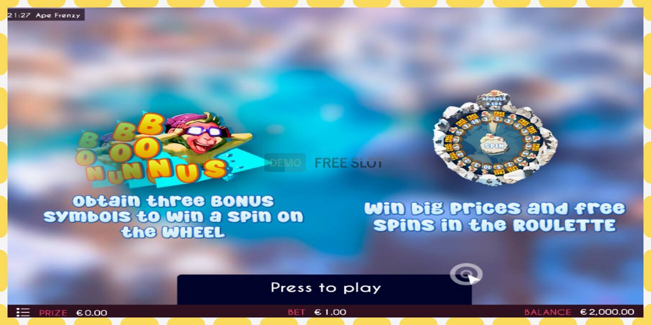 Demo slot Ape Frenzy free and without registration, picture - 1