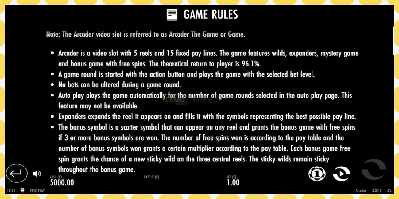 Demo slot Arcader free and without registration, picture - 1
