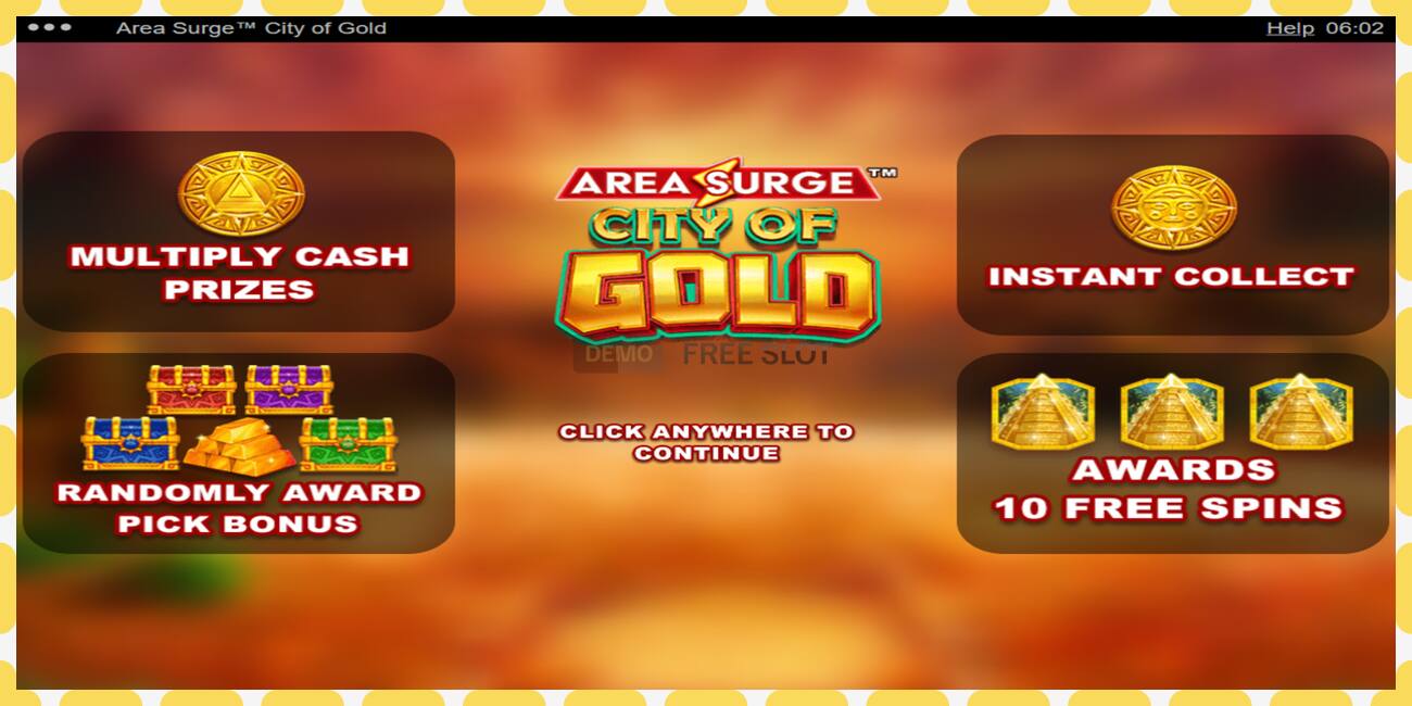 Slot demo Area Surge City of Gold gratis dan tanpa registrasi, gambar - 1