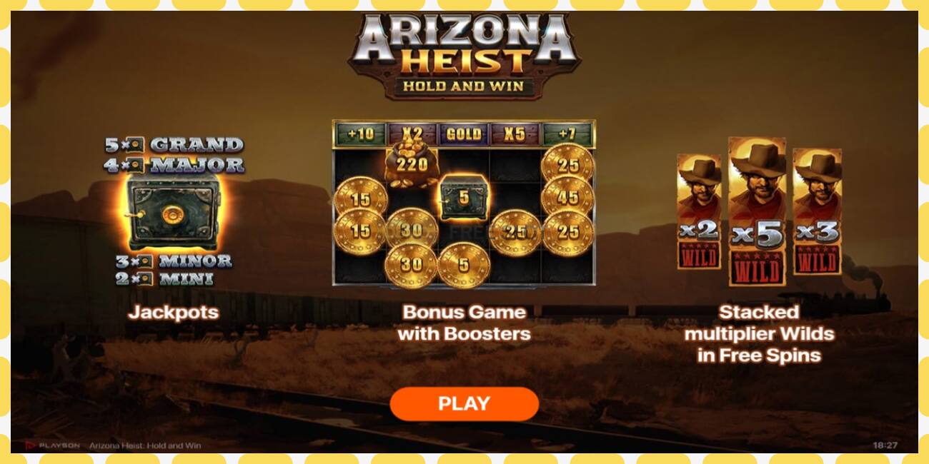 Demo slot Arizona Heist නොමිලේ සහ ලියාපදිංචියකින් තොරව, පින්තූරය - 1