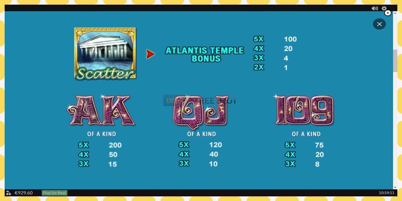 Demo slot Atlantis Queen free and without registration, picture - 1