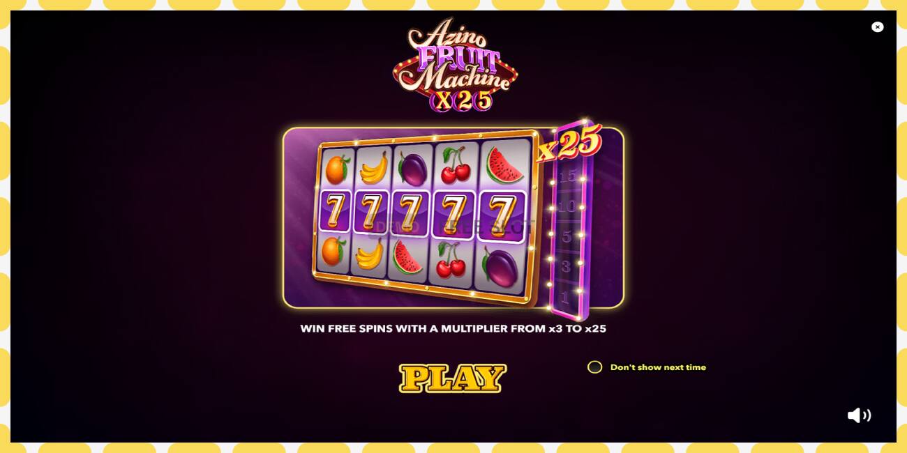 Gniazdo demonstracyjne Azino Fruit Machine x25 bezpłatnie i bez rejestracji, zdjęcie - 1