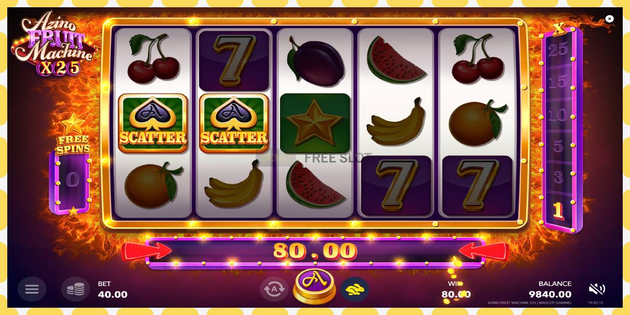 Gniazdo demonstracyjne Azino Fruit Machine x25 bezpłatnie i bez rejestracji, zdjęcie - 1